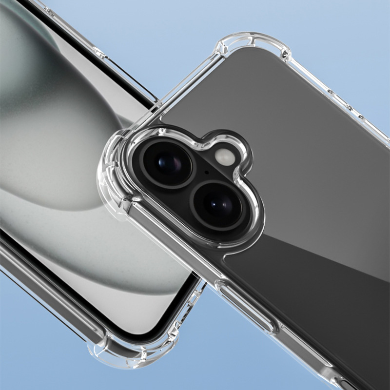 Maska s apstraktnim uzorkom valova i ojačanim uglovima za iPhone 16 Plus - plava