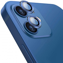 Enkay Zaštitno kaljeno staklo stražnje kamere s aluminijskim okvirom za iPhone 12 / 12 mini - plavo