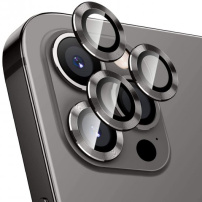Enkay Zaštitno kaljeno staklo stražnje kamere s aluminijskim okvirom za iPhone 12 Pro Max - crno