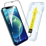 Enkay Quick Stick kaljeno staklo s okvirom za jednostavno naljepljivanje za iPhone 12 / 12 Pro - crno