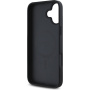 Guess Grained Magnolia Flower Pattern Case i MagSafe za iPhone 16 - crna
