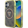 Guess IML 4G Glitter and Triangle Logo maska sa MagSafe za iPhone 16 - smeđa
