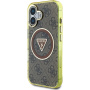 Guess IML 4G Glitter and Triangle Logo maska sa MagSafe za iPhone 16 - smeđa