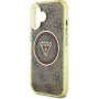 Guess IML 4G Glitter and Triangle Logo maska sa MagSafe za iPhone 16 - smeđa