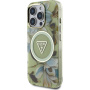 Guess IML Glitter Magnolia and Triangle Logo maska sa MagSafe za iPhone 16 Pro - zelena