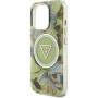 Guess IML Glitter Magnolia and Triangle Logo maska sa MagSafe za iPhone 16 Pro - zelena