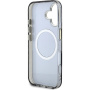 Guess IML Glitter Magnolia and Triangle Logo maska sa MagSafe za iPhone 16 - crna