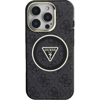 Guess IML 4G Glitter and Triangle Logo maska sa MagSafe za iPhone 16 Pro - siva