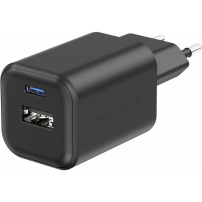 Swissten GaN adapter za punjenje s USB-C / USB-A priključcima - 45W - crni