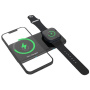 Swissten 2u1 bežični punjač za iPhone / Apple Watch / AirPods - 10W - crni