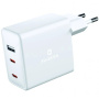 Swissten GaN adapter za punjenje s 2x USB-C / USB-A priključcima - 70W - bijeli