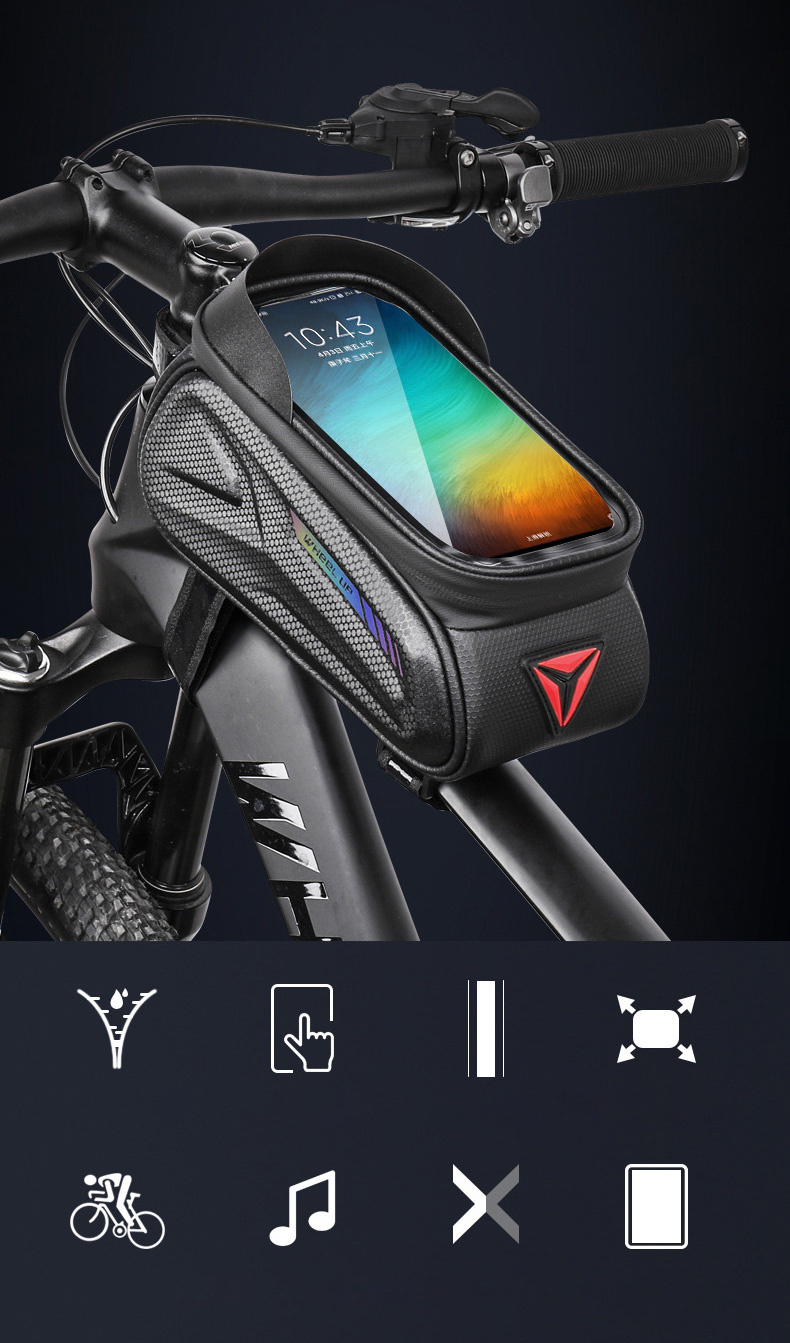 Wheel up Bike Bag vodootporna torba za bicikl s prostorom za iPhone - crna