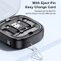 UD7603 putni set s uvlačivim USB-C kabelima, adapterima, olovkom i postoljem - crni