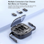 UD7603 putni set s uvlačivim USB-C kabelima, adapterima, olovkom i postoljem - crni