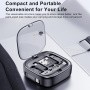 UD7603 putni set s uvlačivim USB-C kabelima, adapterima, olovkom i postoljem - crni