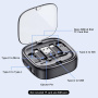 UD7603 putni set s uvlačivim USB-C kabelima, adapterima, olovkom i postoljem - crni