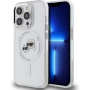 Karl Lagerfeld IML K&CH Heads Metal Frame maska sa MagSafe za iPhone 15 Pro Max - prozirna