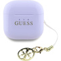 Guess Classic Logo Charm TWS bežične slušalice - ljubičaste