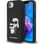 Karl Lagerfeld Saffiano Karl and Choupette maskica za iPhone 16e / 17e - crna