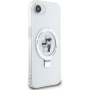 Karl Lagerfeld Ringstand Karl and Choupette maskica s preklopnim stalkom i MagSafe za iPhone 16e / 17e - prozirna