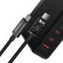 Baseus GaN5 Pro brzi punjač adapter set s 2x USB-C / USB-A priključka i USB-C na USB-C kabel - 140W - 1 m - crni