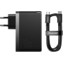 Baseus GaN5 Pro brzi punjač adapter set s 2x USB-C / USB-A priključka i USB-C na USB-C kabel - 140W - 1 m - crni