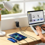 Baseus GaN5 Pro brzi punjač adapter set s 2x USB-C / USB-A priključka i USB-C na USB-C kabel - 140W - 1 m - crni