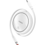 Baseus Free2Draw mini uvlačivi kabel za punjenje i prijenos podataka - USB-C na USB-C - 1 m - bijeli