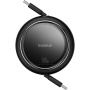 Baseus Free2Draw mini uvlačivi kabel za punjenje i prijenos podataka - USB-C na USB-C - 1 m - crni