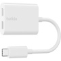 BELKIN RockStar audio i adapter za punjenje - 2x USB-C na USB-C - bijeli