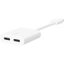 BELKIN RockStar audio i adapter za punjenje - 2x USB-C na USB-C - bijeli