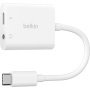 BELKIN RockStar audio i adapter za punjenje - 3,5 mm jack / USB-C na USB-C - bijeli