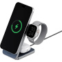 ENERGEA MagTrio Plus 3u1 sklopivo magnetsko bežično postolje za iPhone / Apple Watch / AirPods - 15W - tamno plava