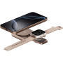 ENERGEA MagDuo 2u1 sklopivi bežični MagSafe punjač za iPhone / Apple Watch - 15W - ružičasto-zlatni