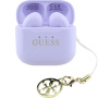 Guess Classic Logo Charm TWS bežične slušalice - ljubičaste