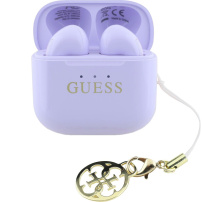 Guess Classic Logo Charm TWS bežične slušalice - ljubičaste