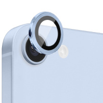 NORTHJO kaljeno staklo s metalnim okvirom za zaštitu leće stražnje kamere za iPhone 16e / 17e - plavo