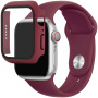 Silikonski remen s kućištem od kaljenog stakla za Apple sat 41mm - bordo