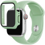Silikonski remen s kućištem od kaljenog stakla za Apple sat 41mm - zeleni