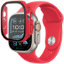 Silikonski remen s kućištem od kaljenog stakla za Apple Watch Ultra 49mm - crveni