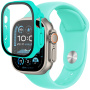 Silikonski remen s kućištem od kaljenog stakla za Apple Watch Ultra 49mm - tirkiz