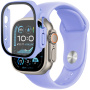 Silikonski remen s kućištem od kaljenog stakla za Apple Watch Ultra 49mm - ljubičasti