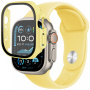 Silikonski remen s kućištem od kaljenog stakla za Apple Watch Ultra 49mm - žuti