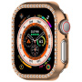 Metalna futrola optočena kamenčićima za Apple Watch 41mm - ružičasto-zlatna