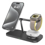 T255 Qi2 3-u-1 magnetsko bežično postolje za iPhone / Apple Watch / AirPods - 15W - crno