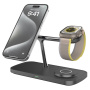 T255 Qi2 3-u-1 magnetsko bežično postolje za iPhone / Apple Watch / AirPods - 15W - crno