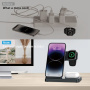 Z5G 3u1 sklopivi bežični stalak za iPhone / Apple Watch / AirPods - 15W - bijeli