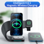 Appleking 4u1 magnetsko bežično postolje za iPhone / Apple Watch / AirPods - 15W - crno