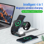 Appleking 4u1 magnetsko bežično postolje za iPhone / Apple Watch / AirPods - 15W - crno