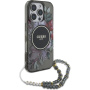 Guess IML Flowers Pearl Strap maska s trakom i MagSafe za iPhone 16 Pro Max - siva